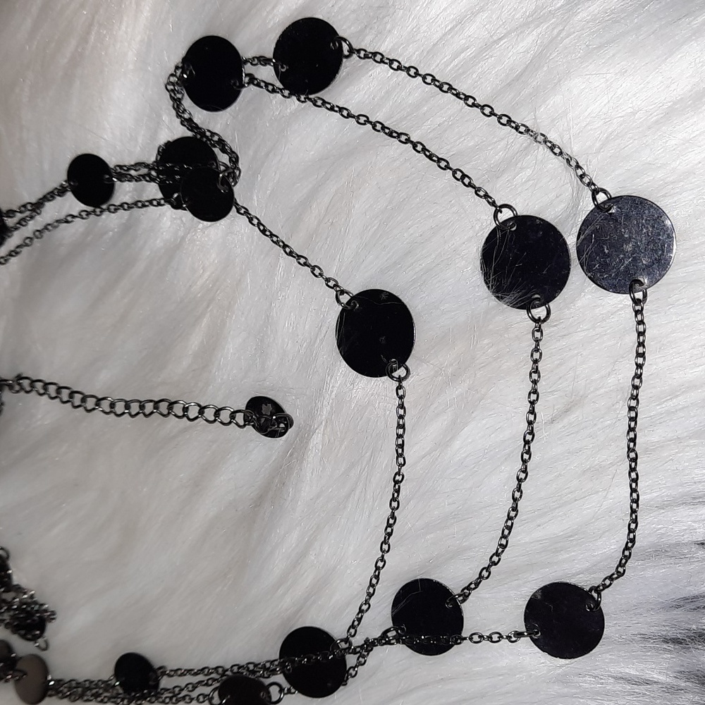 Icing brand multistrand layered necklace in dark grey